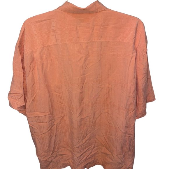 Tommy Bahama Peach 100% Silk Short Sleeve Button Down Shirt Size 2XB - Picture 3 of 6